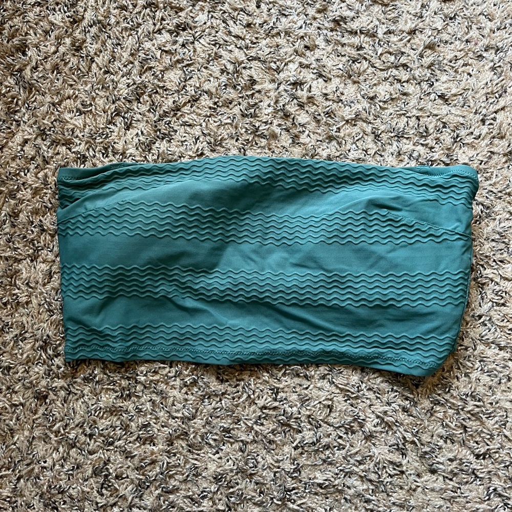 Teal Bandeau Bikini Top